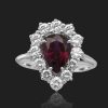 Pearl Shaped Ruby Ring with Diamonds