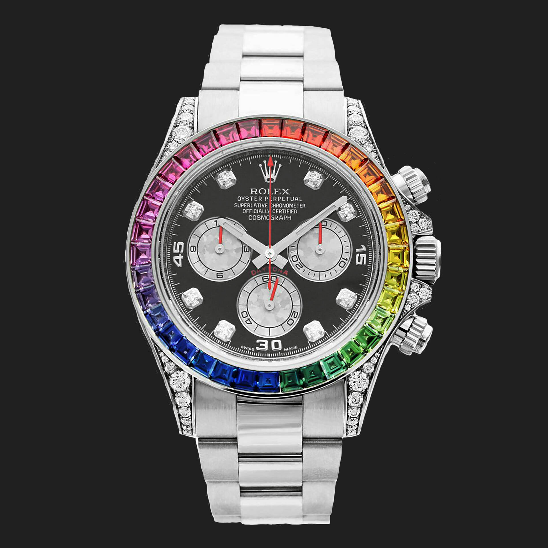 rolex daytona rainbow white gold