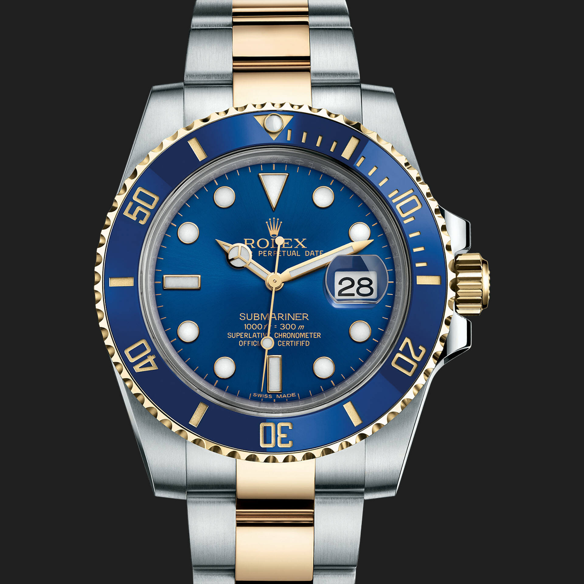 rolex oyster perpetual date submariner blue