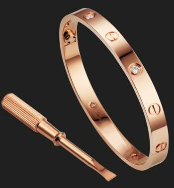 rose gold and diamond cartier bracelet